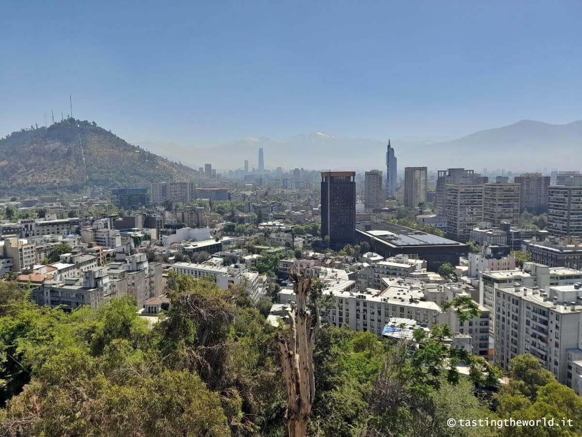 Vista di Santiago del Cile dal Cerro Santa Lucía